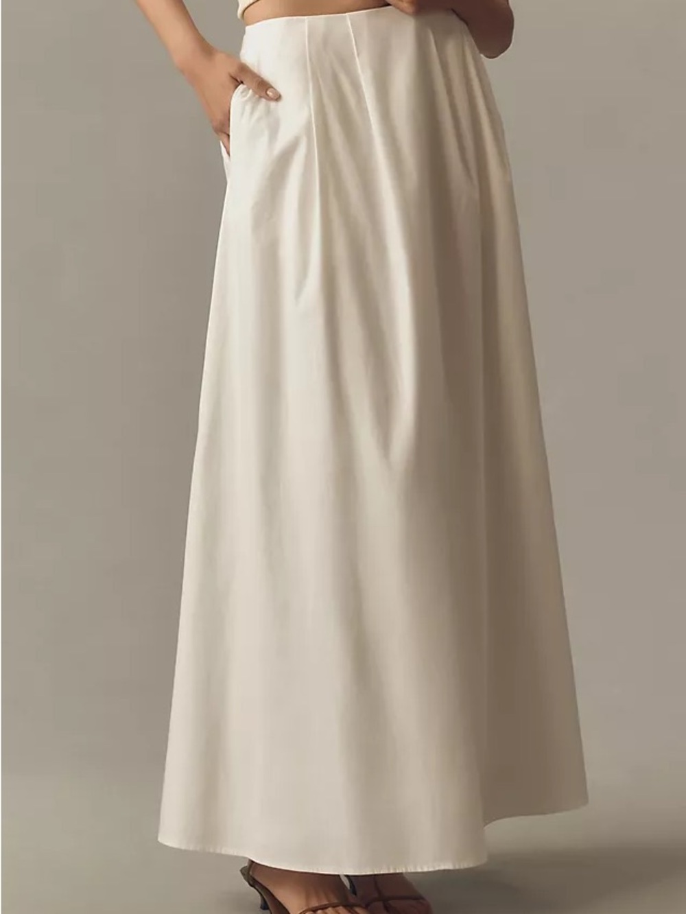 Reformation Cream Maxi Skirt with Pockets